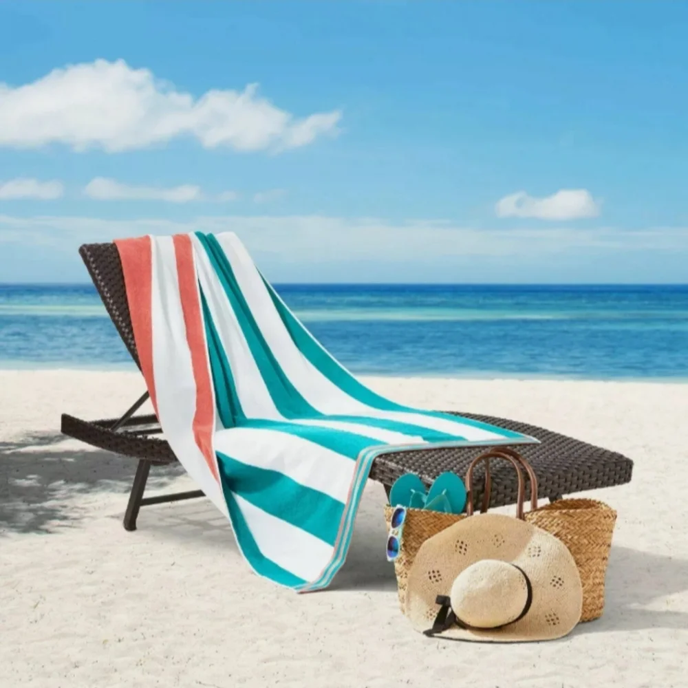 (Ew)Cabana Oversized  Reversible Beach towel 40 X 72